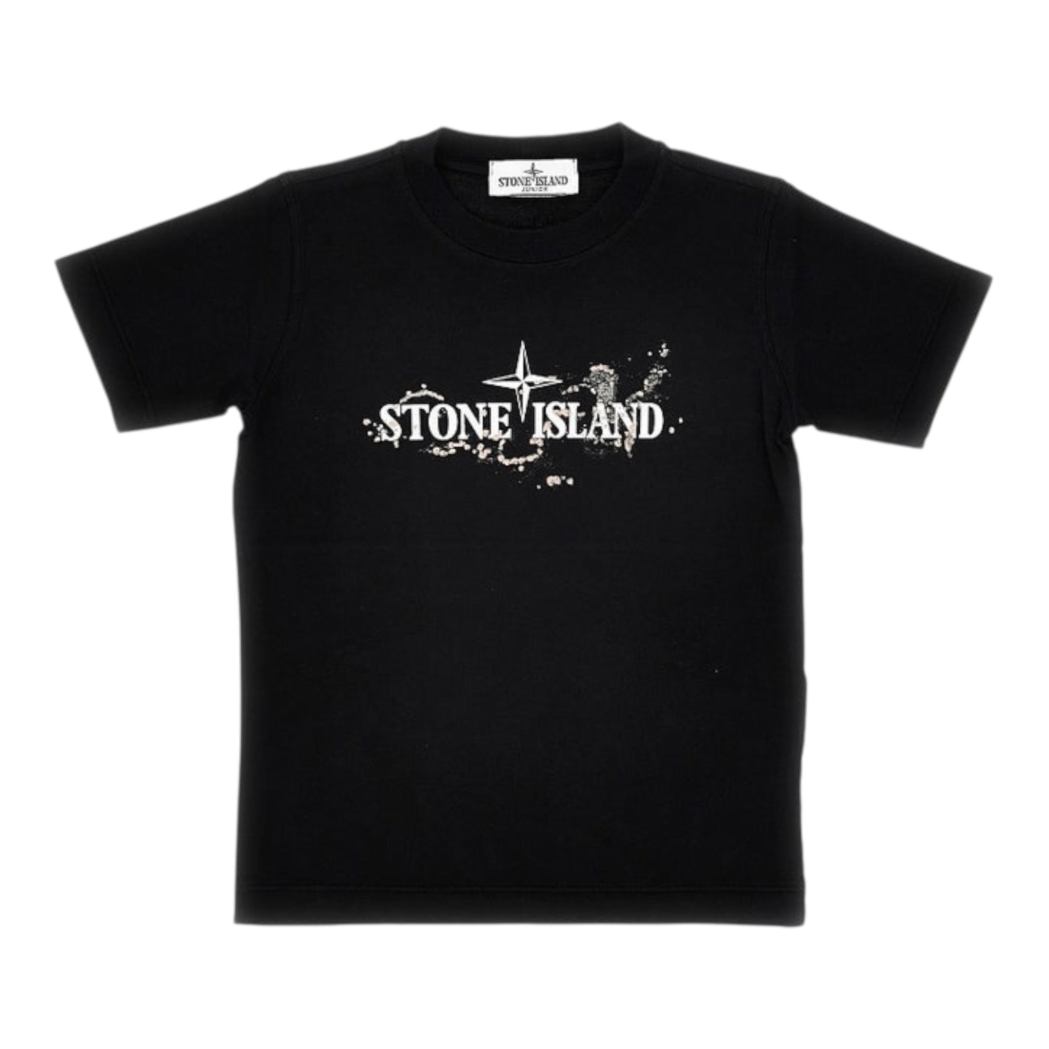 Stone Island T-Shirt tinta unita con Logo Nero per Bambino K2S16210100010 NERO STONE ISLAND 
