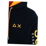 Sun68 Felpa tinta unita con Cappuccio Stampa E Zip Nero per Bambino EIIE NERO SUN68 