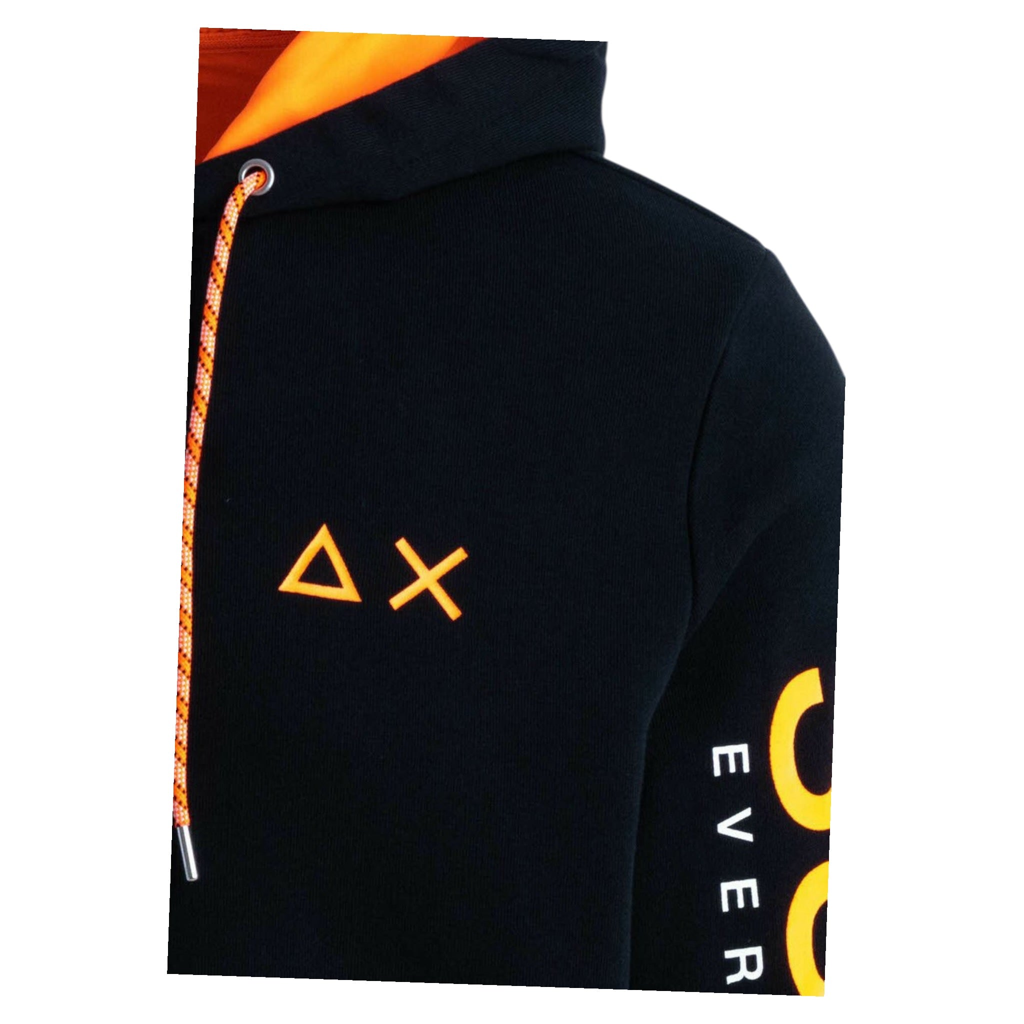 Sun68 Felpa tinta unita con Cappuccio Stampa E Zip Nero per Bambino EIIE NERO SUN68 