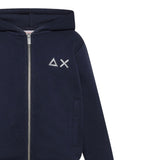 Sun68 Felpa con Zip E Cappuccio tinta unita Blu per Bambino F45302X BLU SUN68 