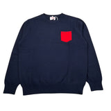 Sun68 Maglia Girocollo tinta unita con Taschino Blu per Bambino K45347 BLU SUN68 