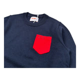 Sun68 Maglia Girocollo tinta unita con Taschino Blu per Neonato K45347N BLU SUN68 