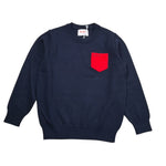 Sun68 Maglia Girocollo tinta unita con Taschino Blu per Neonato K45347N BLU SUN68 