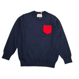 Sun68 Maglia Girocollo tinta unita con Taschino Blu per Neonato K45347N BLU SUN68 