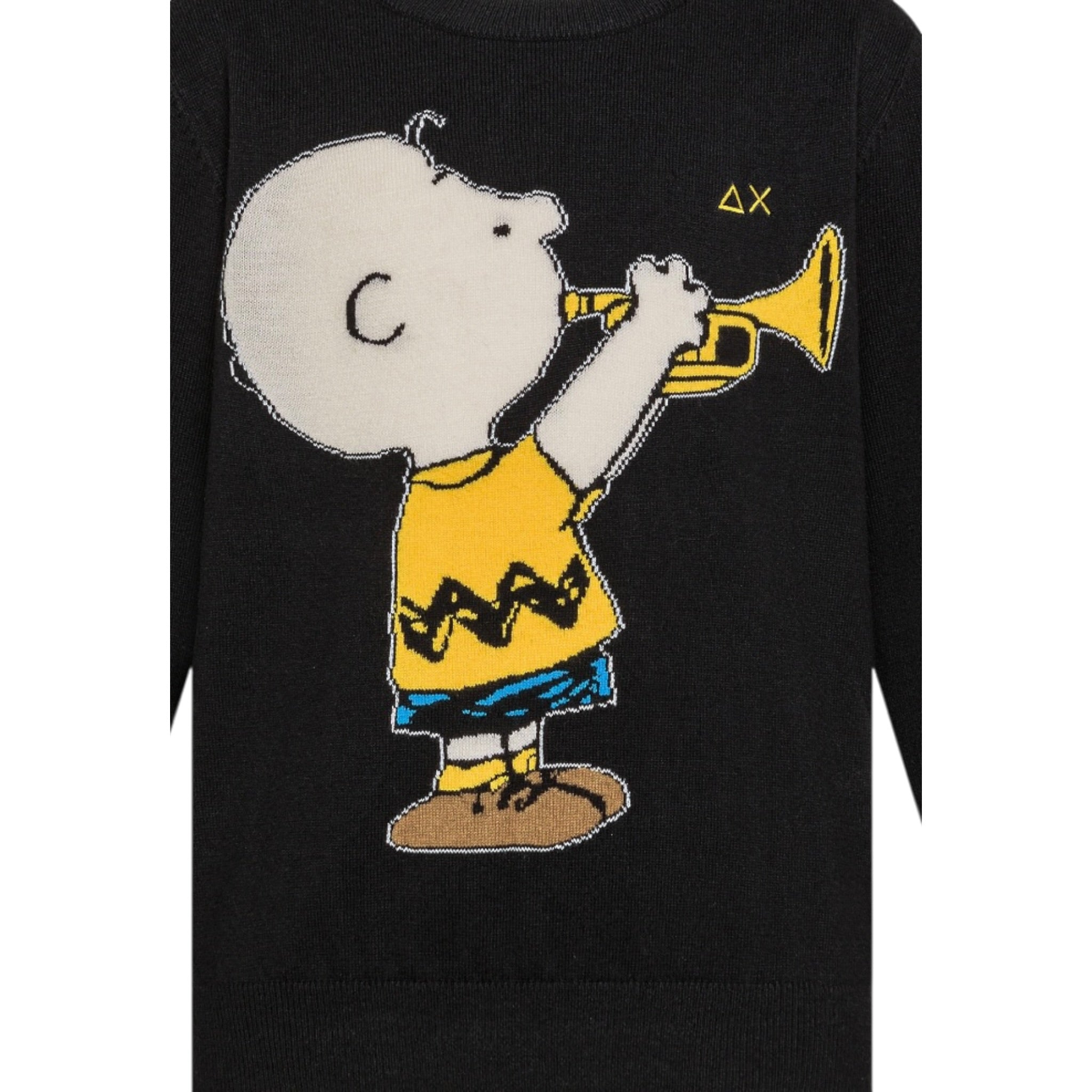 Sun68 Maglia Girocollo tinta unita con Ricamo Snoopy Nero per Neonato K45352XXN NERO SUN68 