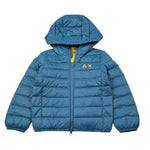 Sun68 Giubbino tinta unita con Zip E Cappuccio Blu per Neonato R45301 BLU SUN68 