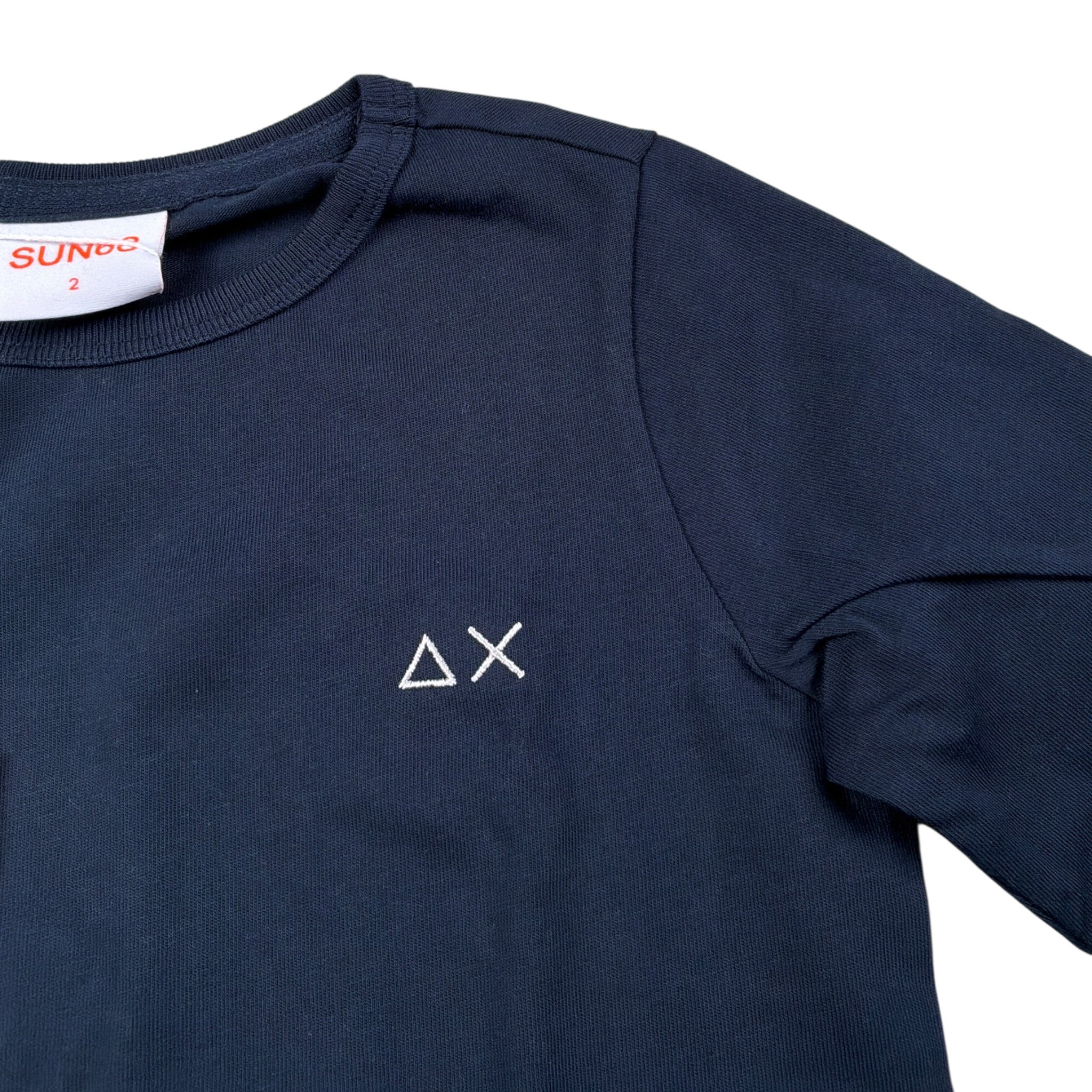Sun68 Shirt Girocollo tinta unita con Logo Blu per Neonato T45305N BLU SUN68 