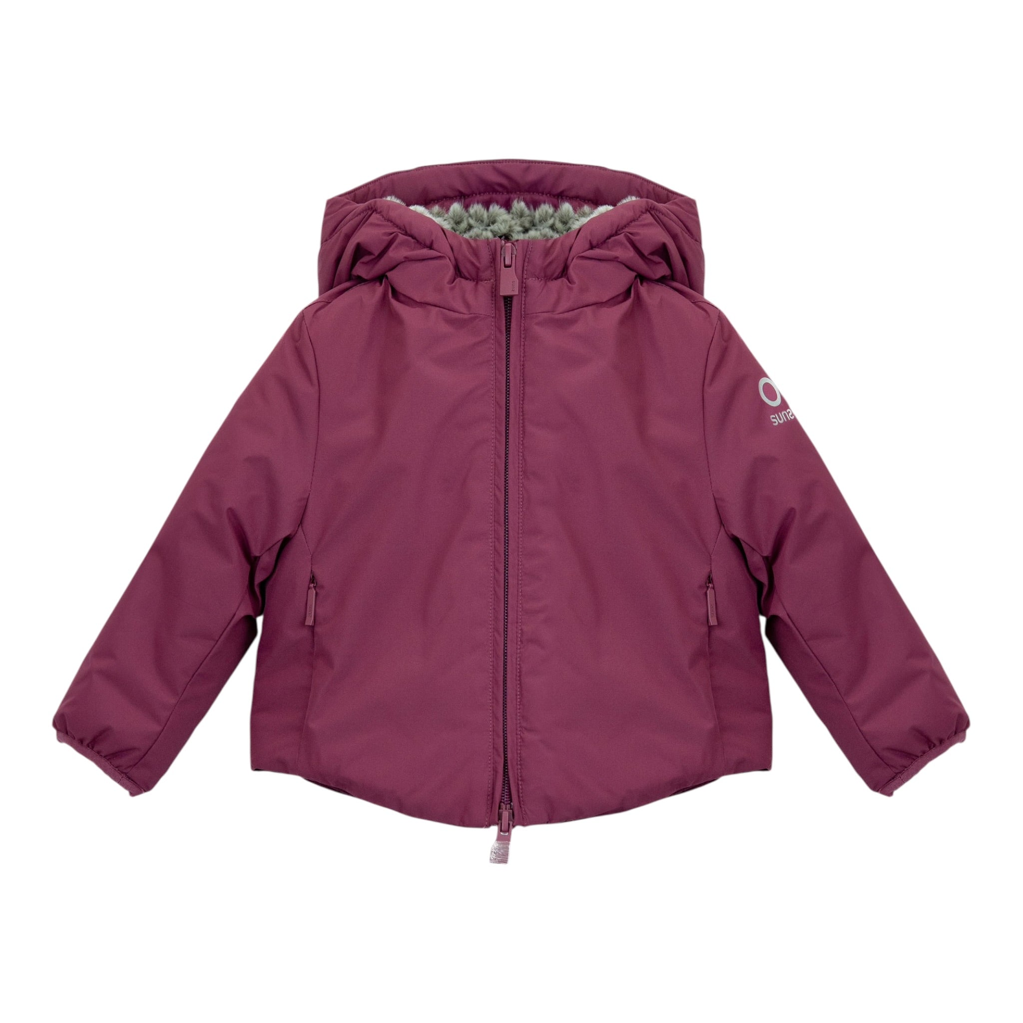 Suns Giubbino tinta unita con Cappuccio Fuxia per Neonata GBS5354DB FUXIA SUNS 