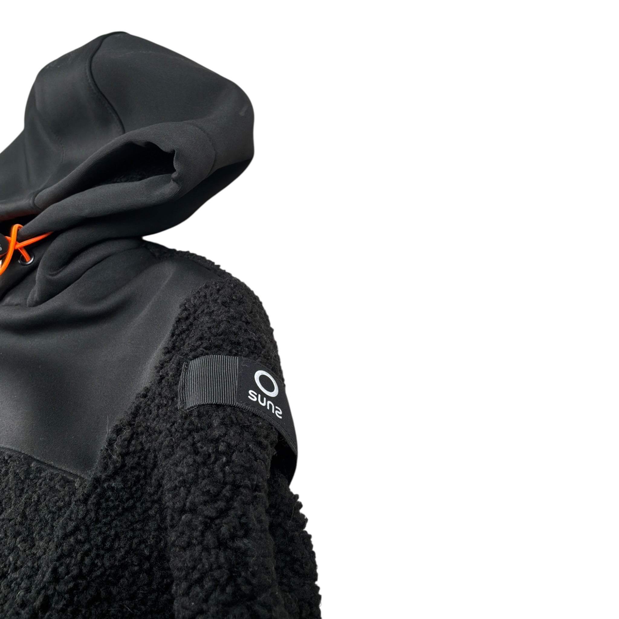 Suns Giubbino Teddy tinta unita con Cappuccio Nero per Bambino GBS6306U NERO SUNS 