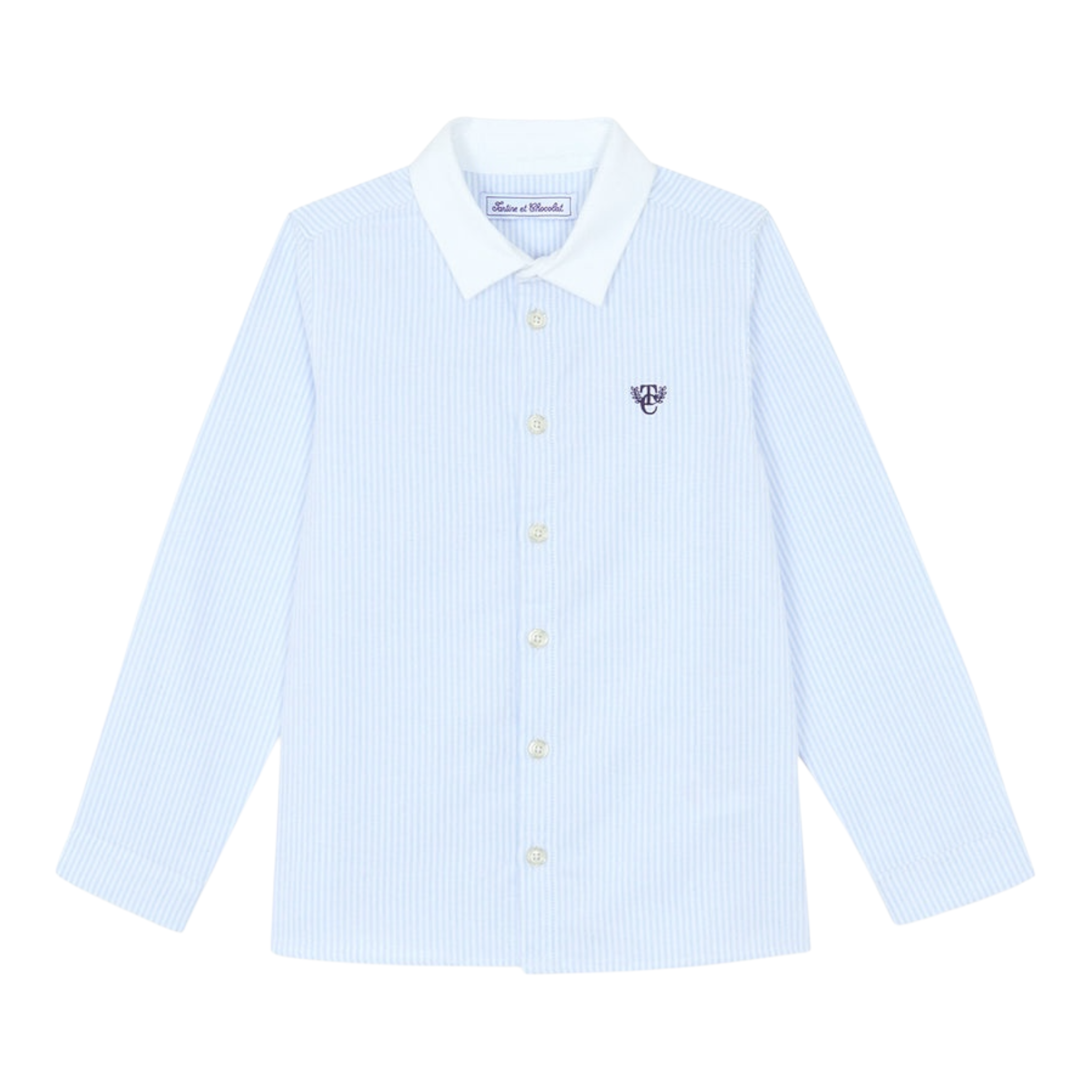 Tartine Et Chocolat Camicia Manica Lunga Fantasia A Righe Azzurro per Neonato CB12011N AZZURRO TARTINE ET CHOCOLAT 