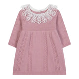 Tartine Et Chocolat Abito Manica Lunga tinta unita con Ricami Rosa per Bambina CB30171J ROSA TARTINE ET CHOCOLAT 