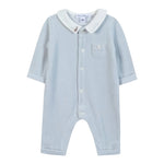 Tartine Et Chocolat Tutina Manica Lunga tinta unita In Ciniglia Azzurro per Neonato CB32050O AZZURRO TARTINE ET CHOCOLAT 