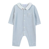 Tartine Et Chocolat Tutina Manica Lunga tinta unita In Ciniglia Azzurro per Neonato CB32050O AZZURRO TARTINE ET CHOCOLAT 