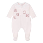Tartine Et Chocolat Tutina Manica Lunga tinta unita In Ciniglia Rosa per Neonata CB54120 ROSA TARTINE ET CHOCOLAT 