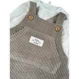 Teddy E Minou Completo 2Pz Salopette-Shirt Beige per Neonato A25TDS0001V0020 BEIGE TEDDY E MINOU 