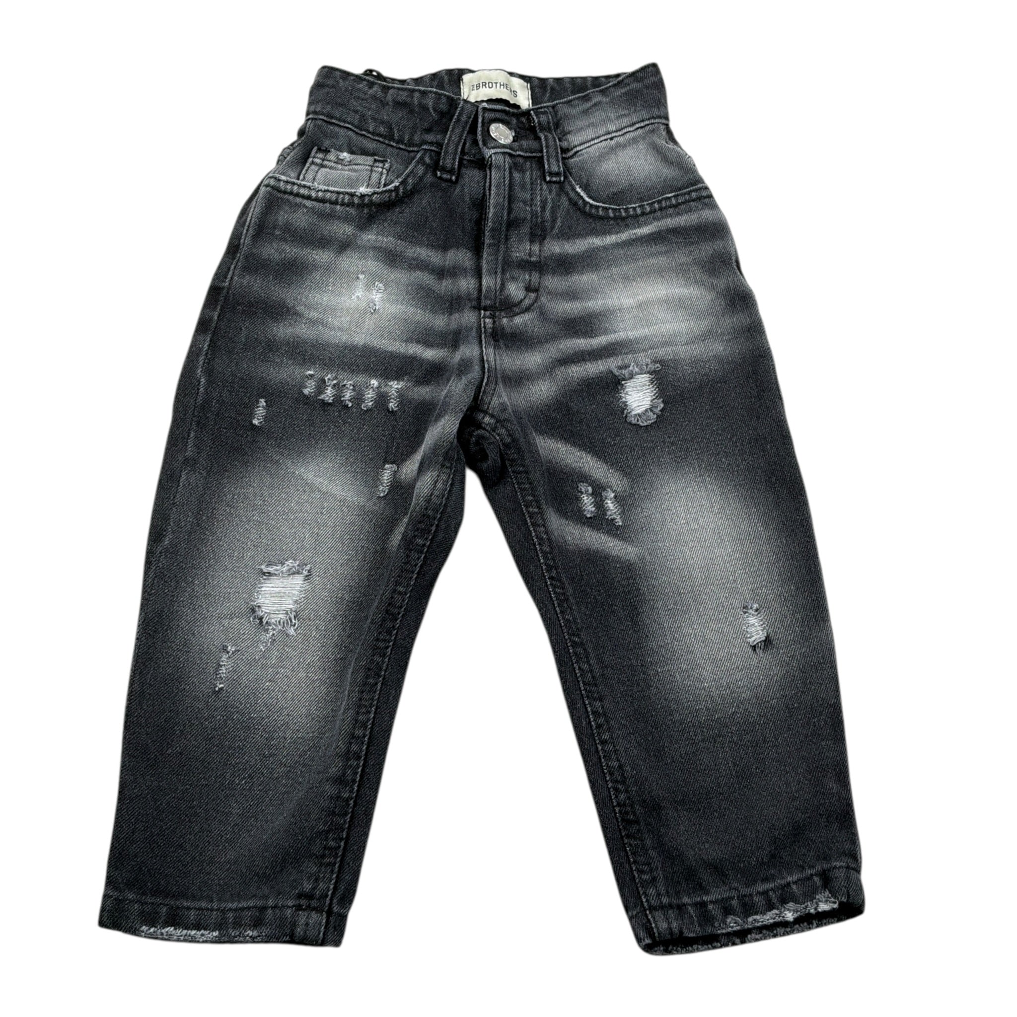 The Brothers Jeans tinta unita con Girovita Regolabile Nero per Neonato TK030N NERO THE BROTHERS 