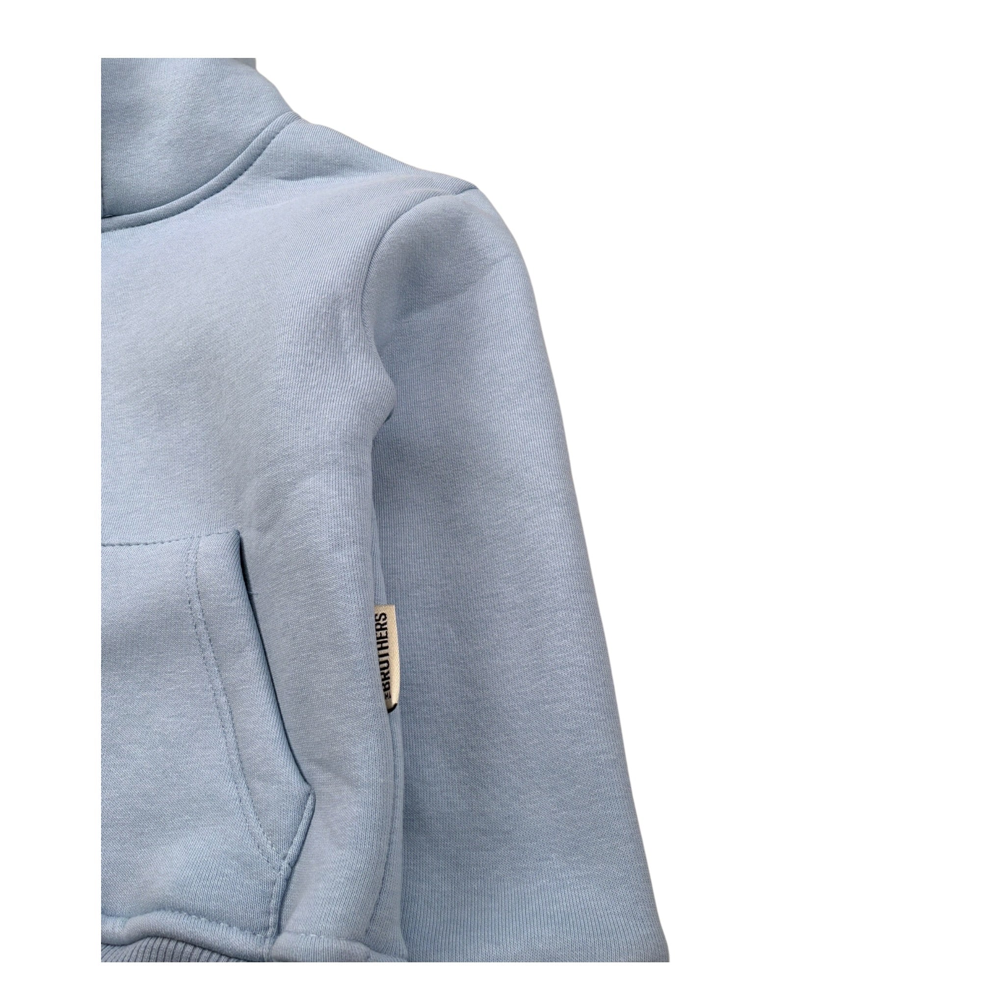 The Brothers Felpa Chiusa con Cappuccio tinta unita Azzurro per Neonato TK062N AZZURRO THE BROTHERS 
