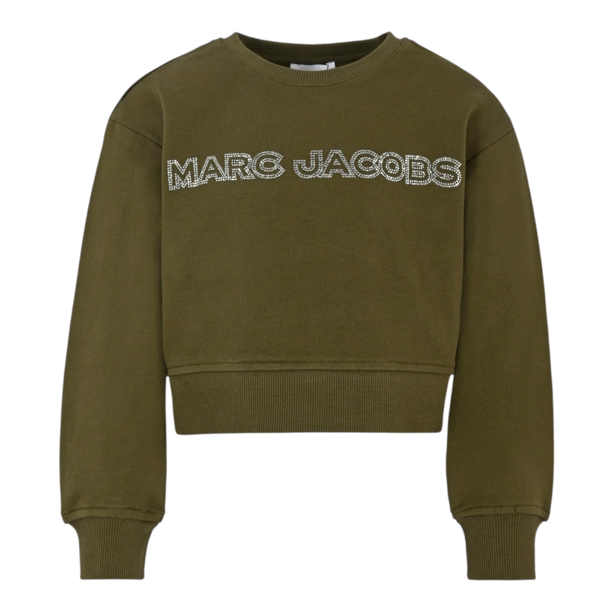 The Marc Jacobs Felpa Chiusa Girocollo tinta unita con Brillantini Verde per Bambina W60263 VERDE THE MARC JACOBS 