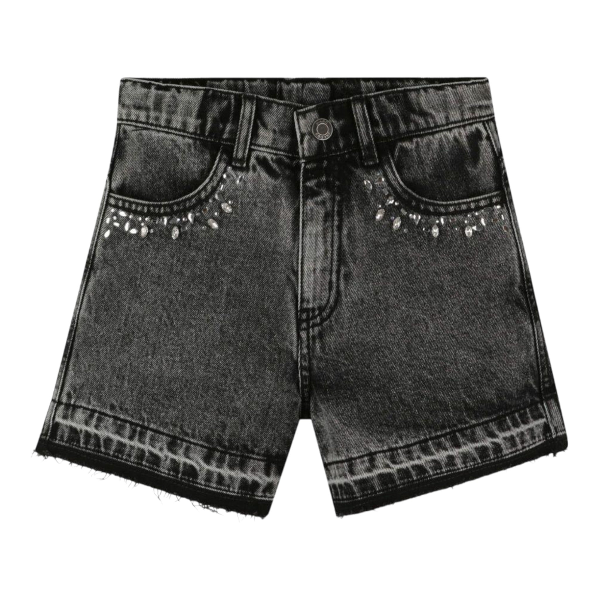 The Marc Jacobs Short In Denim tinta unita Nero per Bambina W60597 NERO THE MARC JACOBS 