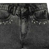 The Marc Jacobs Short In Denim tinta unita Nero per Bambina W60597 NERO THE MARC JACOBS 
