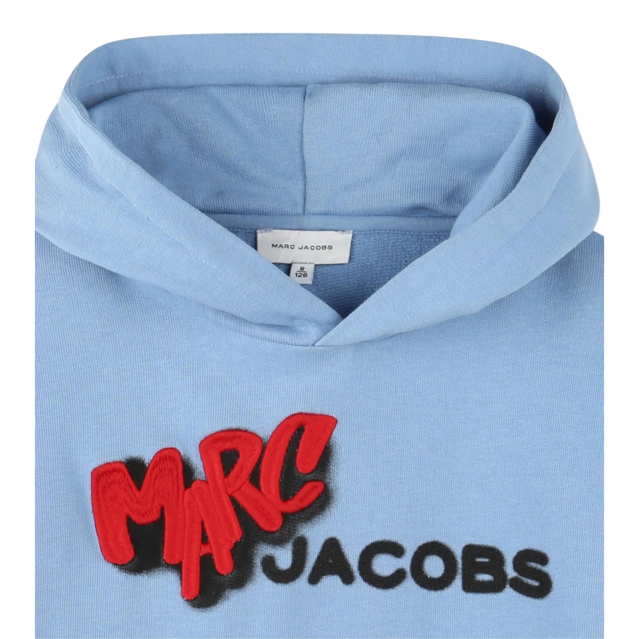 The Marc Jacobs Felpa Xhiusa con Cappuccio tinta unita con Logo Azzurro per Neonato W60631N AZZURRO THE MARC JACOBS 