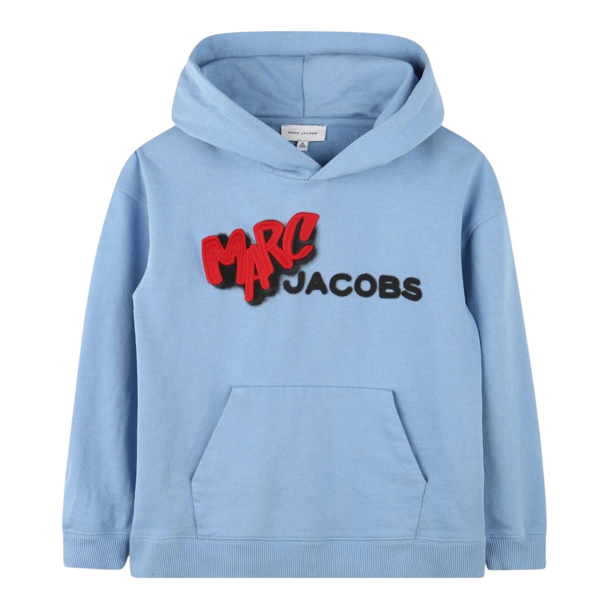 The Marc Jacobs Felpa Xhiusa con Cappuccio tinta unita con Logo Azzurro per Neonato W60631N AZZURRO THE MARC JACOBS 