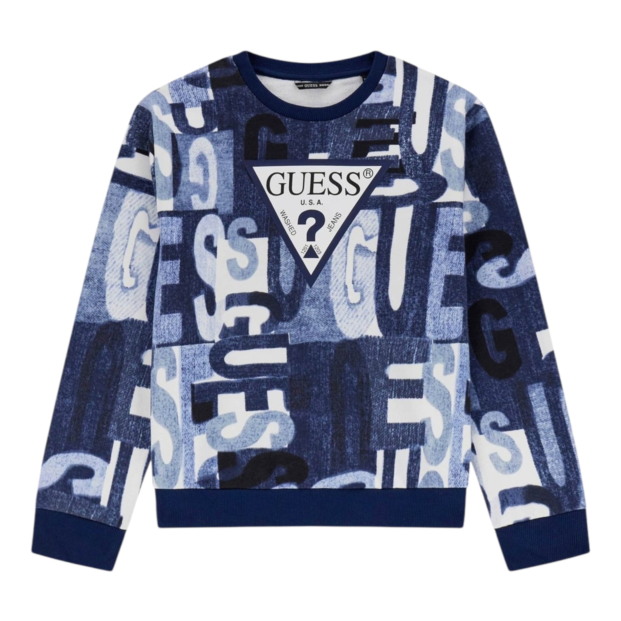 Guess Felpa tinta unita con Fantasia Blu per Neonato N5BQ05KAD74X BLU GUESS 