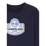 Timberland Shirt tinta unita Girocollo con Stampa Blu per Neonato T60588 BLU TIMBERLAND 
