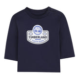 Timberland Shirt tinta unita Girocollo con Stampa Blu per Neonato T60588 BLU TIMBERLAND 