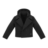 To Be Too Giubbino tinta unita con Zip E Cappuccio Nero per Bambina T717W25 NERO TO be too 
