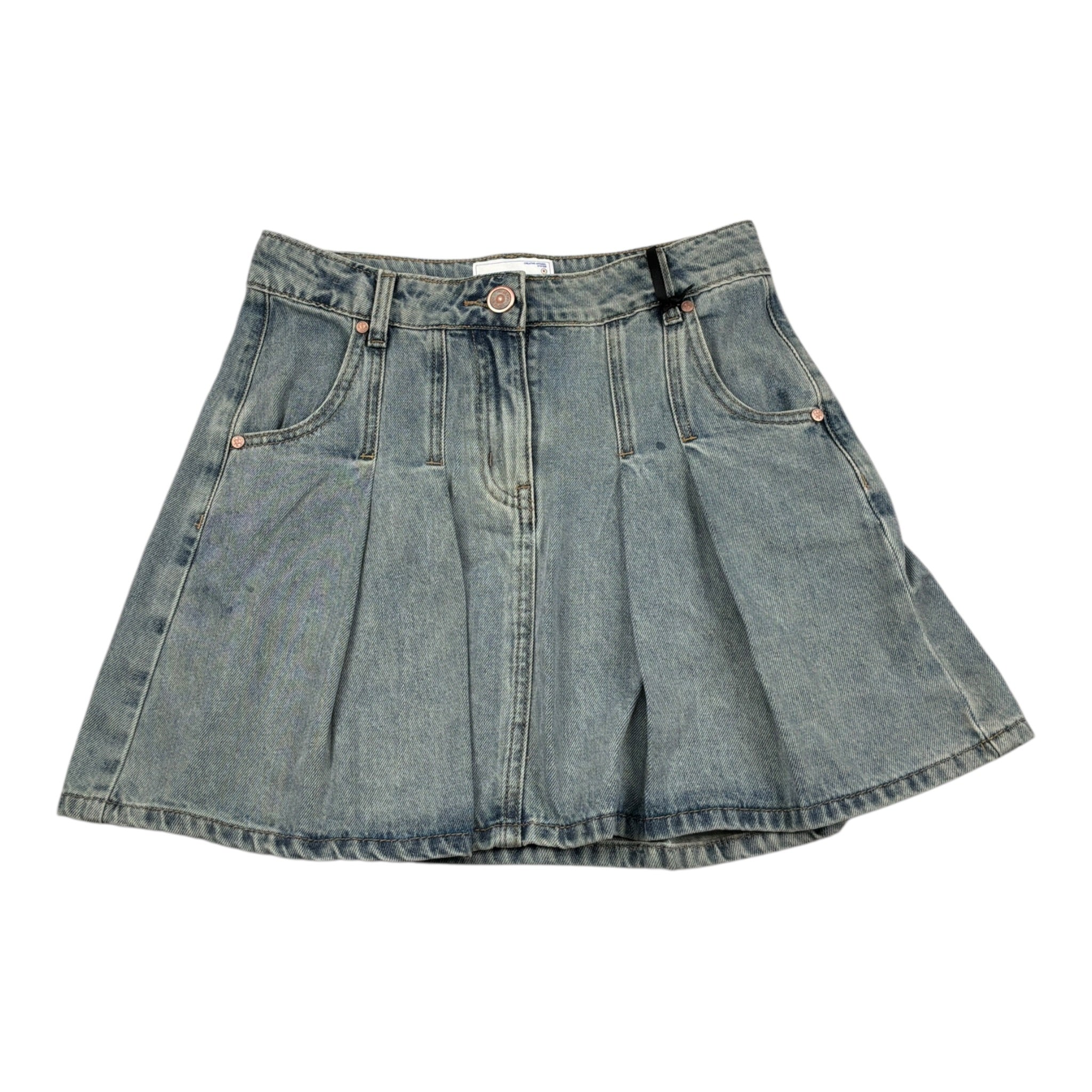 To Be Too Gonna In Denim con Plisset Azzurro per Bambina TFJF24G410 AZZURRO TO be too 