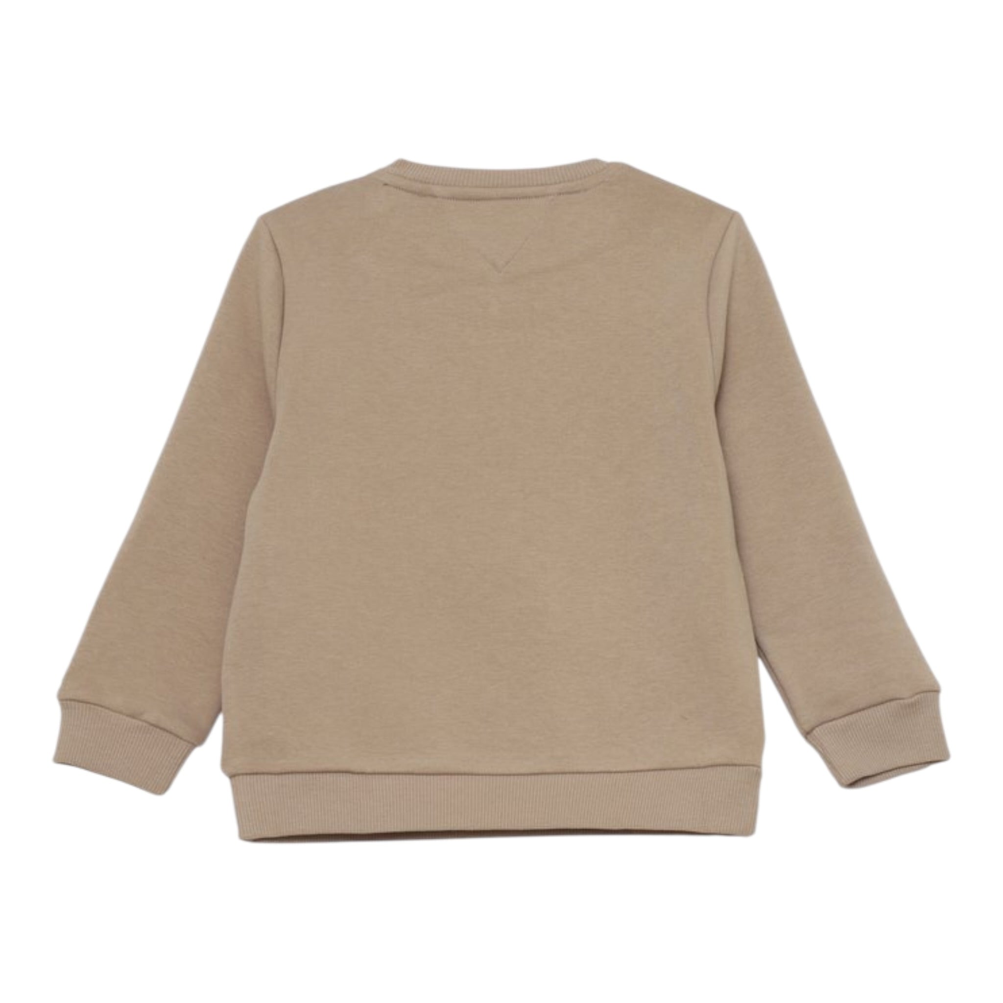 Tommy Hilfiger Felpa Chiusa Girocollo Tinta Nita Beige per Neonato 02071 BEIGE TOMMY HILFIGER 
