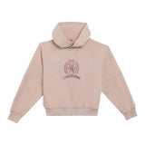 Tommy Hilfiger Completo Tuta 2 Pezzi Felpa-Pantalone tinta unita Beige per Bambina 08780 BEIGE TOMMY HILFIGER 