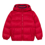 Tommy Hilfiger Giubbino tinta unita con Cappuccio Rosso per Bambino KB0KB010091 ROSSO TOMMY HILFIGER 