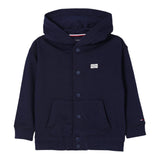 Tommy Hilfiger Felpa tinta unita con Bottoni E Cappuccio Blu per Bambino KB0KB09314X BLU TOMMY HILFIGER 