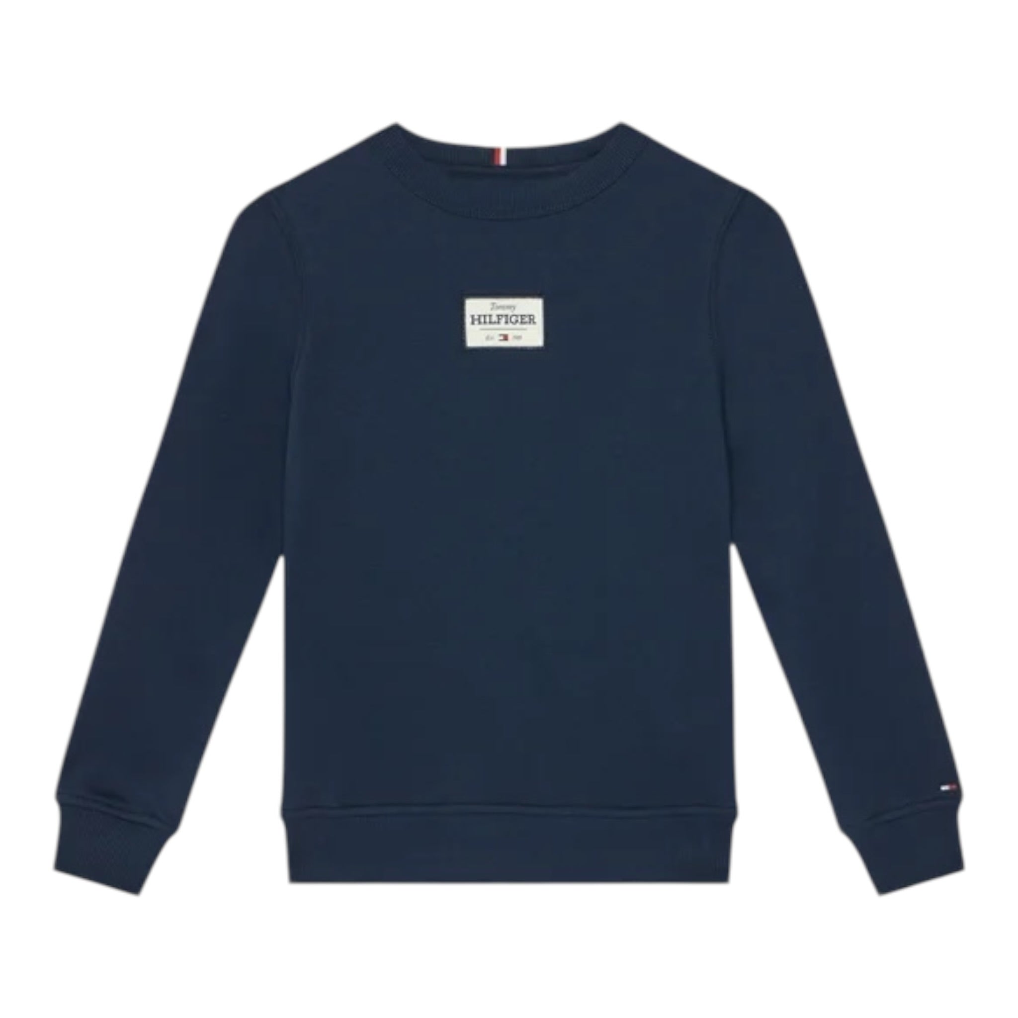 Tommy Hilfiger Felpa tinta unita Girocollo con Stampa Blu per Neonato KB0KB09315N BLU TOMMY HILFIGER 
