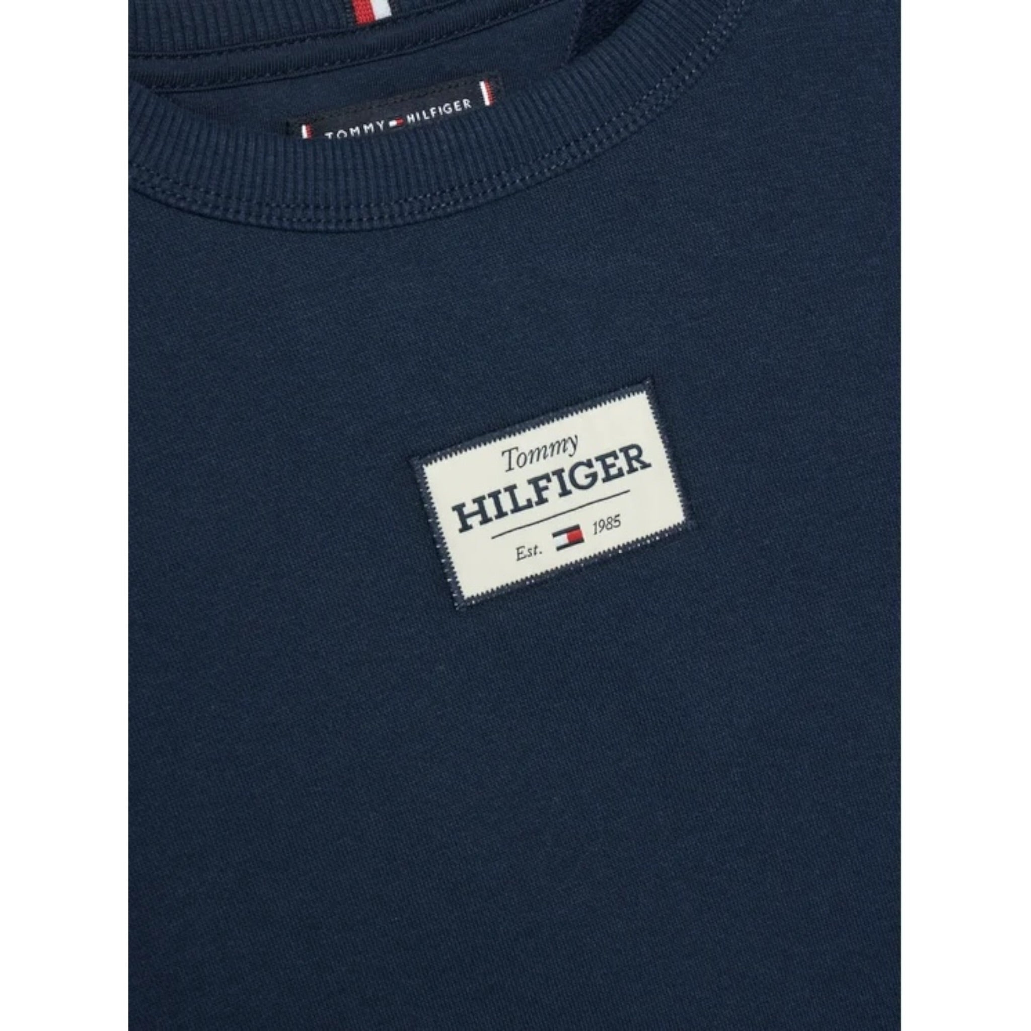 Tommy Hilfiger Felpa tinta unita Girocollo con Stampa Blu per Neonato KB0KB09315N BLU TOMMY HILFIGER 