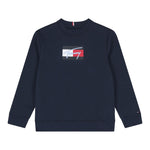Tommy Hilfiger Felpa tinta unita Girocollo con Stampa Blu per Bambino KB0KB09741X BLU TOMMY HILFIGER 