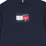 Tommy Hilfiger Felpa tinta unita Girocollo con Stampa Blu per Neonato KB0KB09741XN BLU TOMMY HILFIGER 
