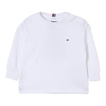 Tommy Hilfiger Shirt Girocollo tinta unita Bianco per Bambino KB0KB09846 BIANCO TOMMY HILFIGER 