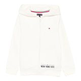 Tommy Hilfiger Felpa con Zip E Cappuccio tinta unita Panna per Bambino KB0KB09894 PANNA TOMMY HILFIGER 