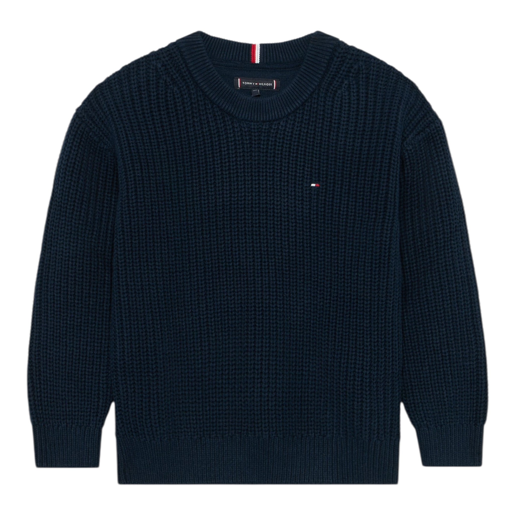 Tommy Hilfiger Maglia Girocollo tinta unita Blu per Bambino KB0KB09908 BLU TOMMY HILFIGER 