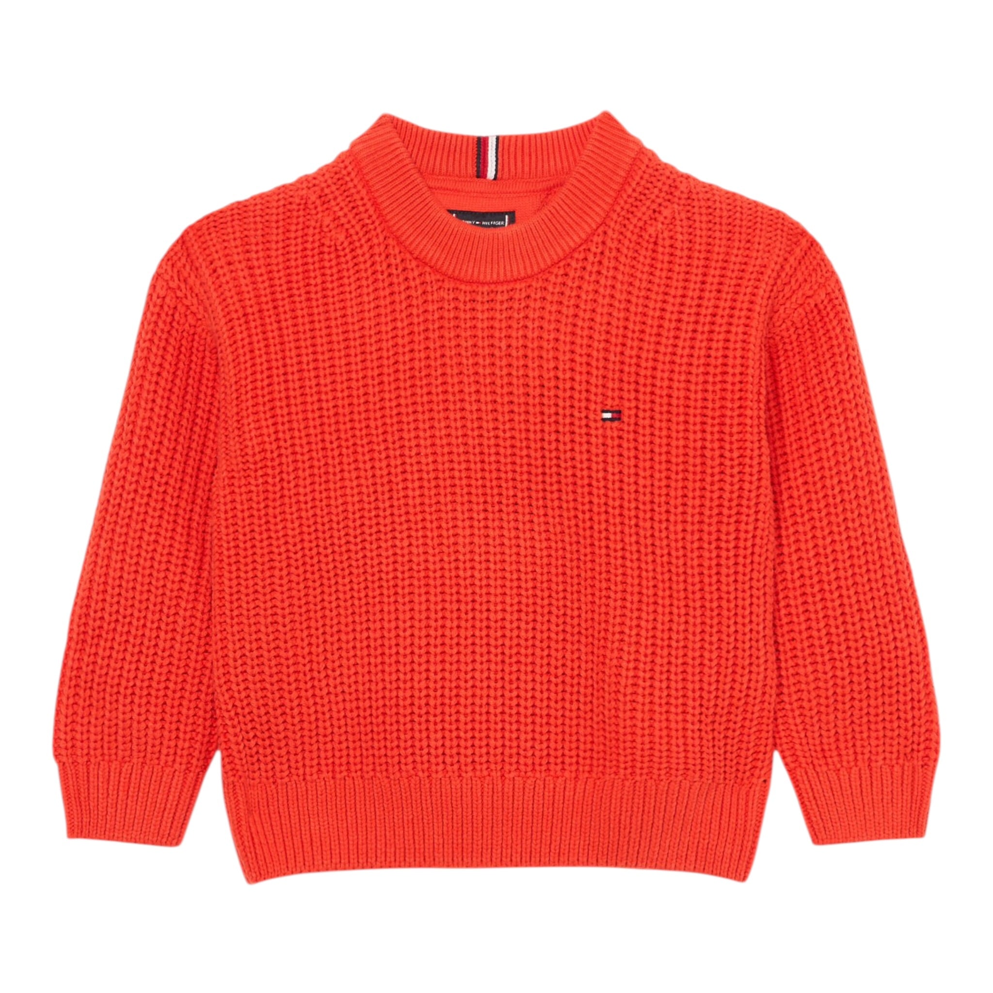 Tommy Hilfiger Maglia Girocollo tinta unita Fragola per Neonato KB0KB09908N FRAGOLA TOMMY HILFIGER 