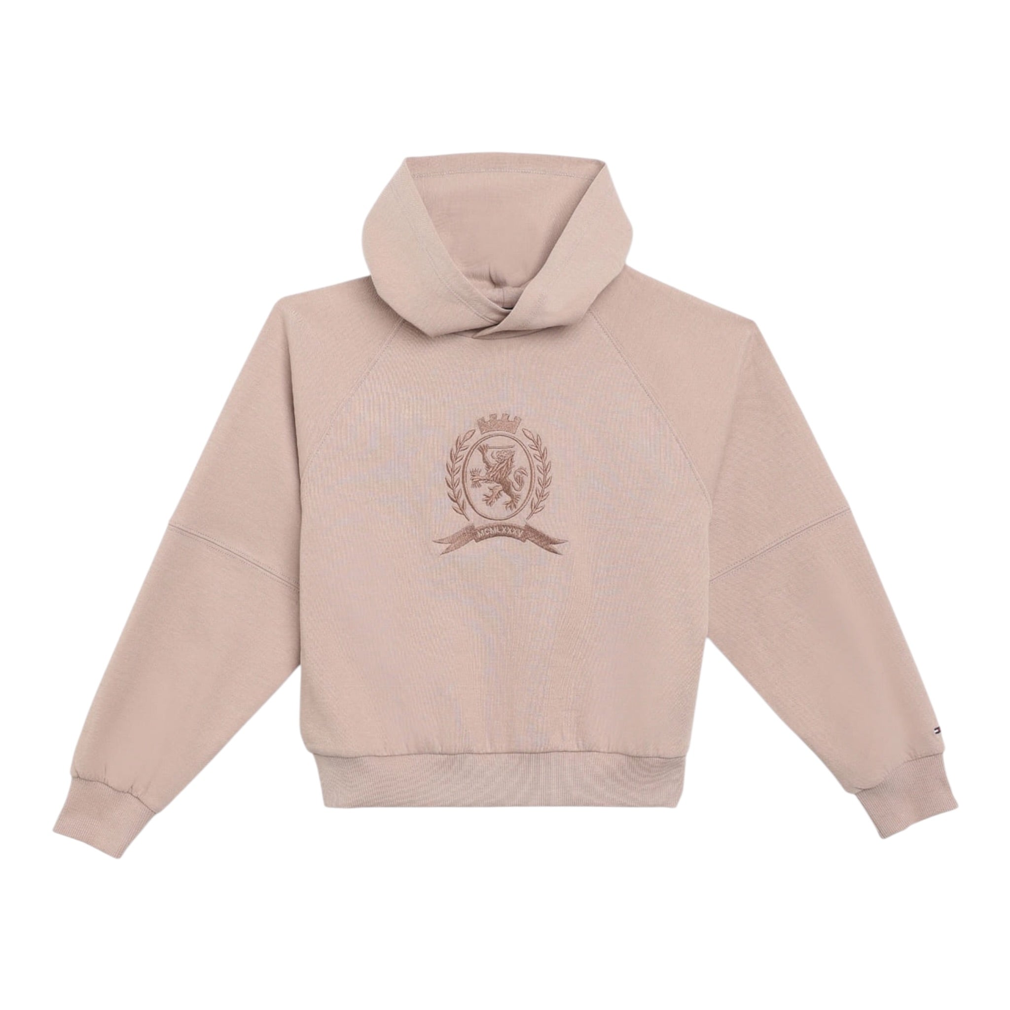 Tommy Hilfiger Felpa Chiusa con Cappuccio tinta unita Beige per Bambina KG0KG08780 BEIGE TOMMY HILFIGER 