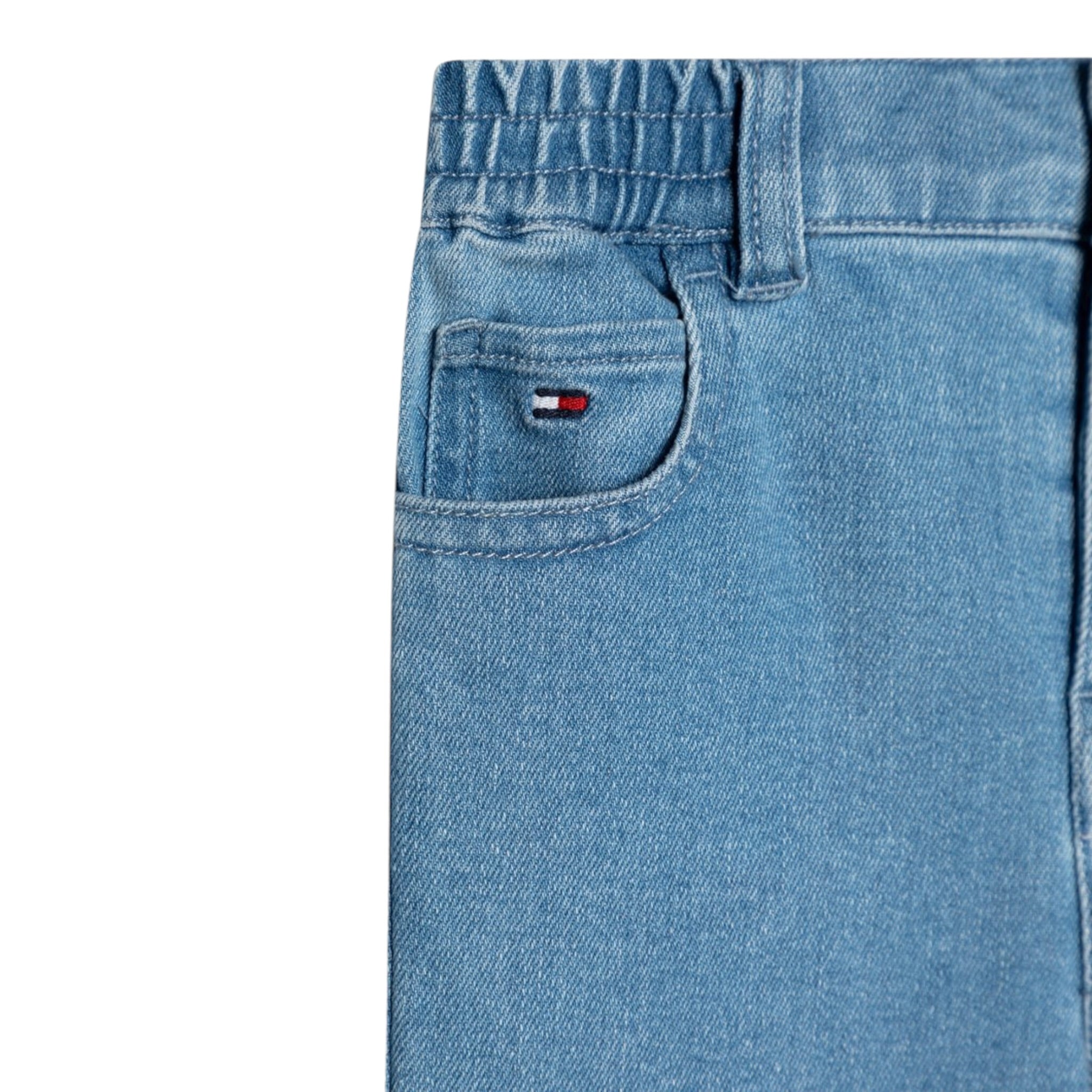 Tommy Hilfiger Jeans tinta unita con Elastico In Vita Azzurro per Neonato KN0KN02052 AZZURRO TOMMY HILFIGER 
