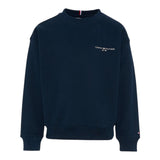 Tommy Hilfiger Felpa tinta unita Girocollo con Stampa Blu per Bambino KS0KS00640 BLU TOMMY HILFIGER 