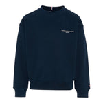 Tommy Hilfiger Felpa tinta unita Girocollo con Stampa Blu per Neonato KS0KS00640N BLU TOMMY HILFIGER 