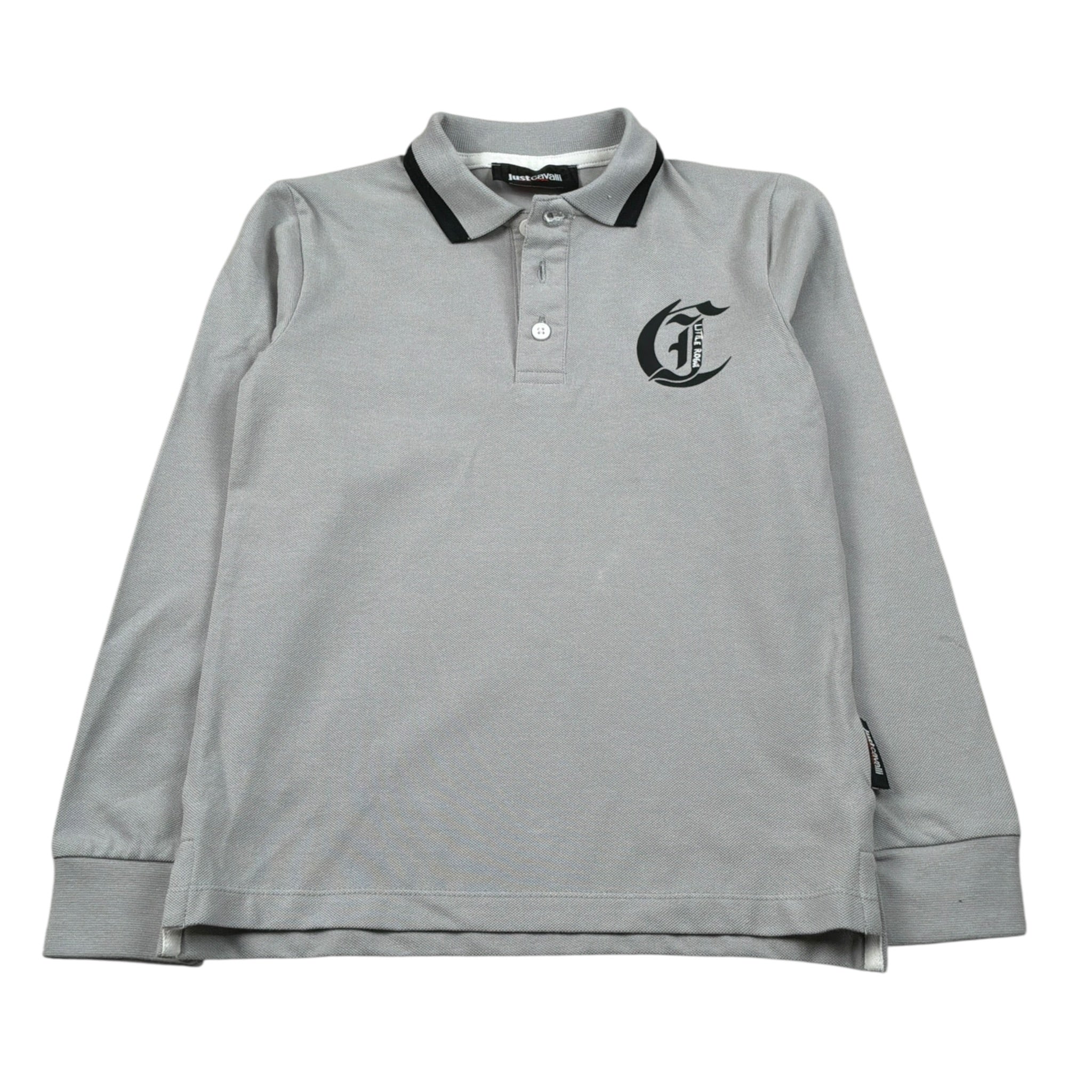 Trussardi Polo Manica Lunga tinta unita con Logo Grigio per Bambino JBA26151PO GRIGIO TRUSSARDI 