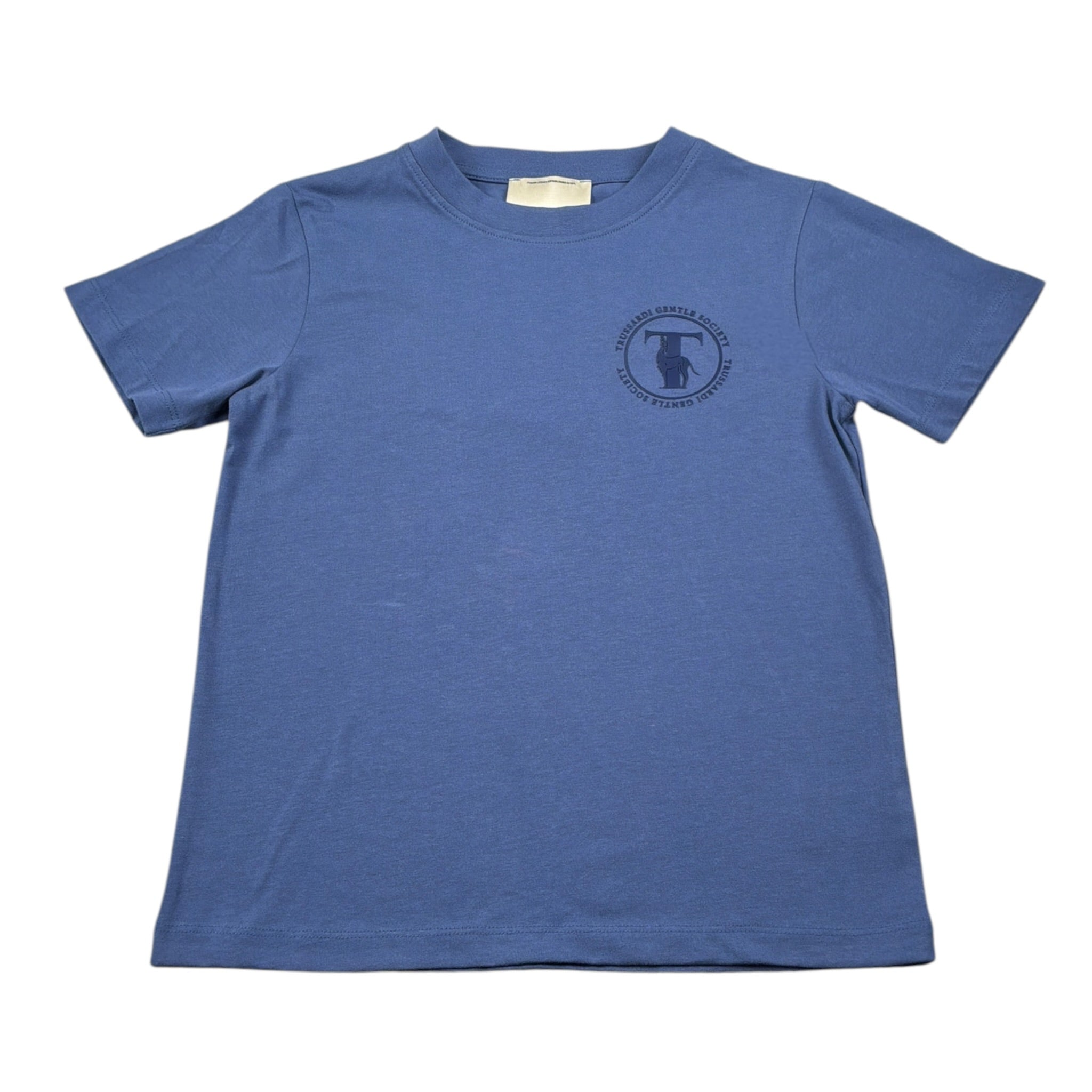 Trussardi T-Shirt Girocollo tinta unita con Logo Blu per Bambino TBA26022TS BLU TRUSSARDI 