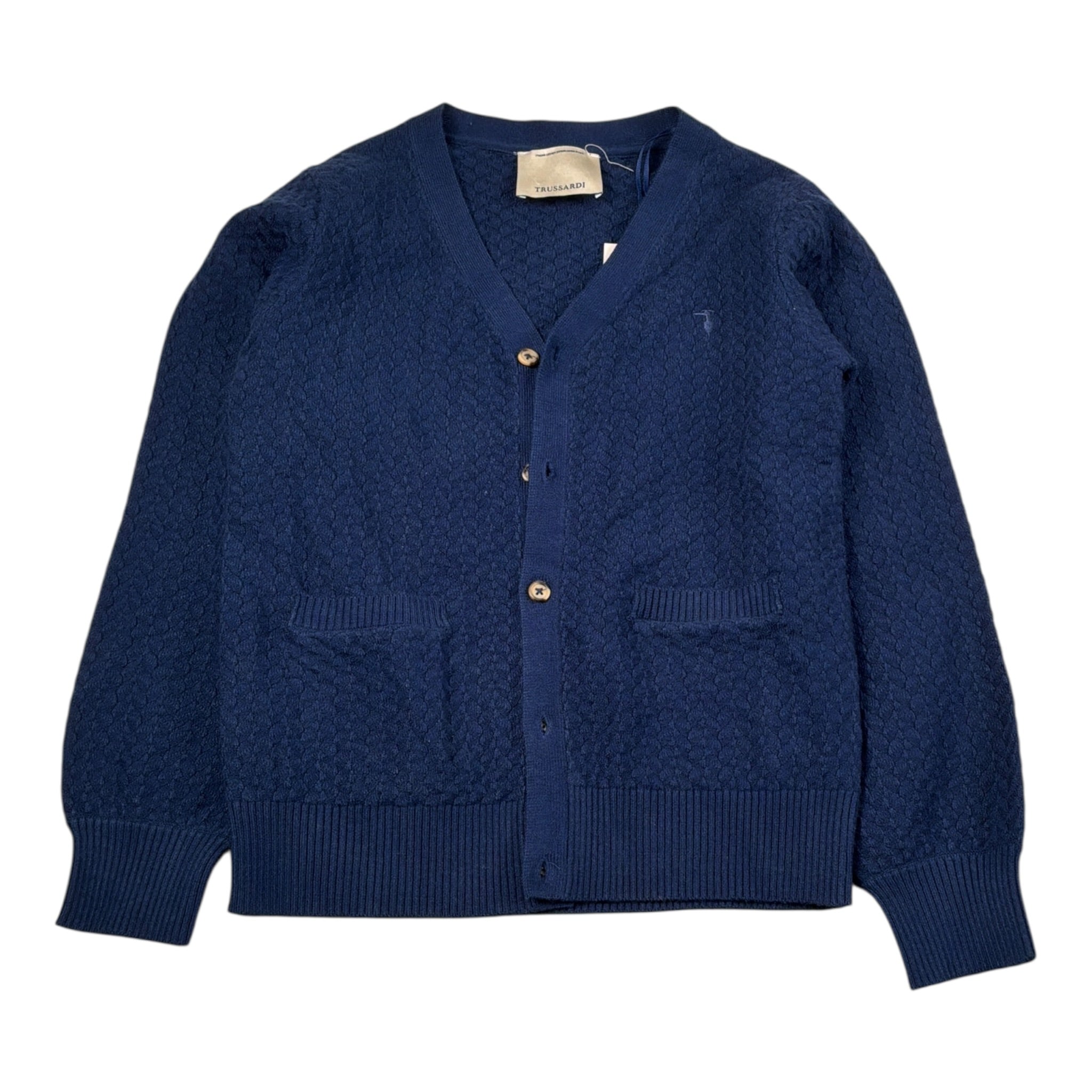 Trussardi Cardigan tinta unita con Bottoni Blu per Bambino TBA26059CD BLU TRUSSARDI 